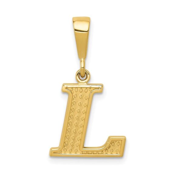14k Yellow Gold Ashley Collection Textured Initial L Pendant